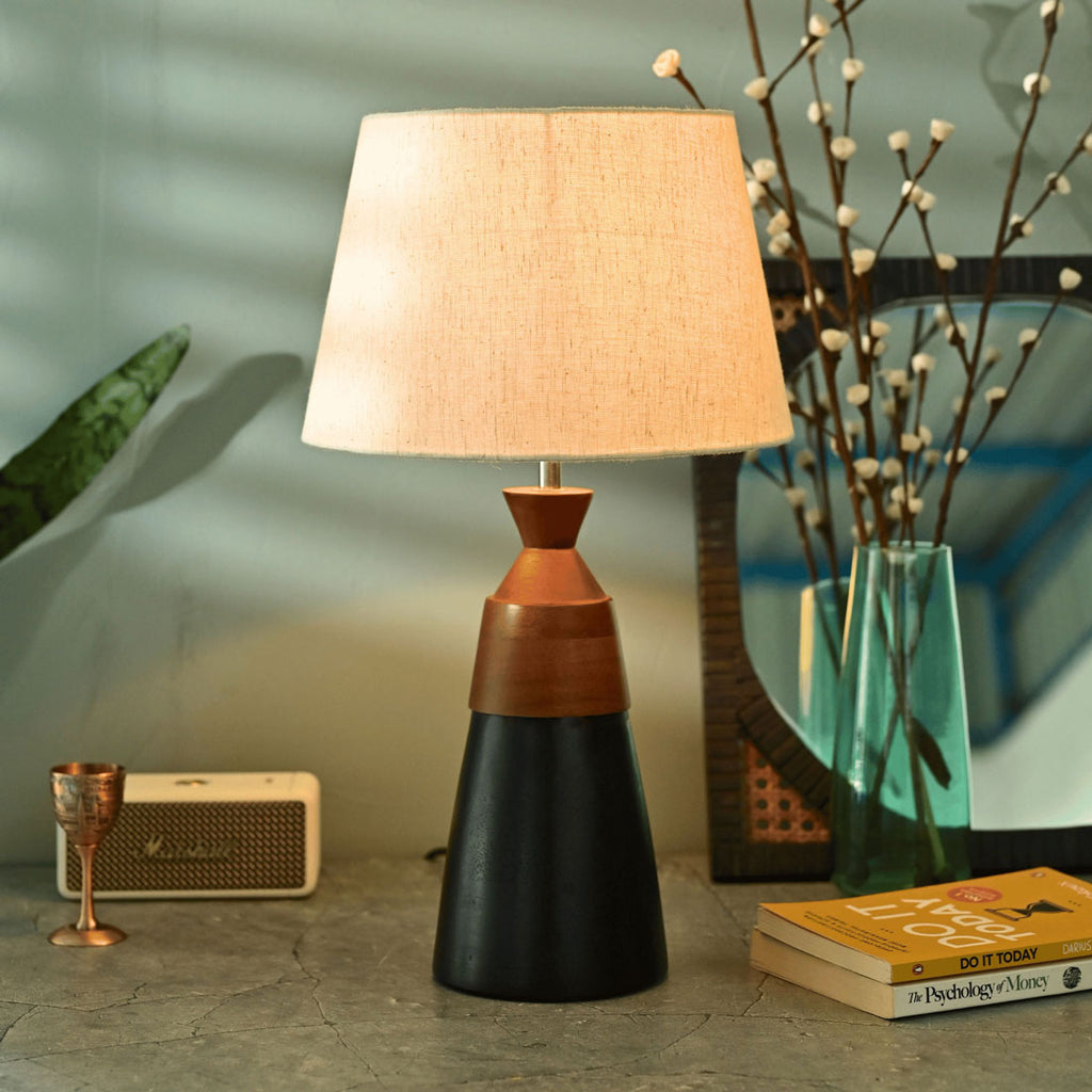 Solid Walnight Night Table Lamp