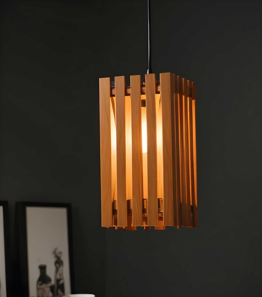 Elegant Single Hanging Lamp With Brown Base