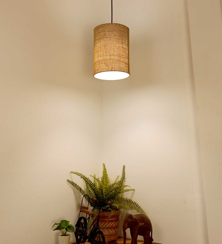 Elementary Brown Wooden Single Hanging Lamp