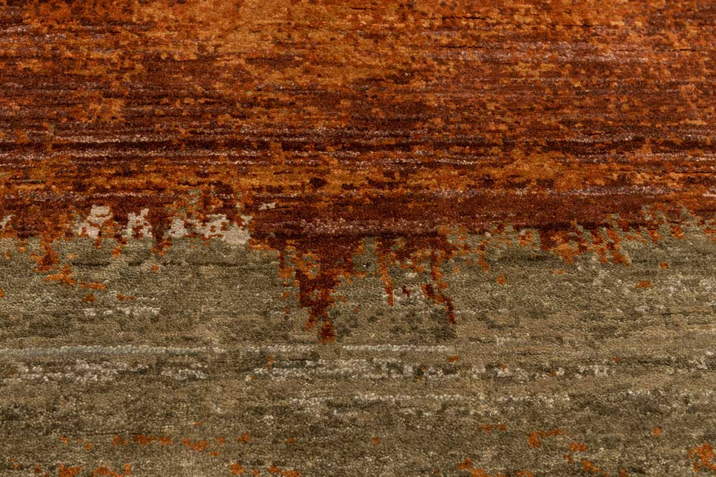 Luxury - Pristine Camel Rust Wool & Silk Hand Knotted Premium Carpet