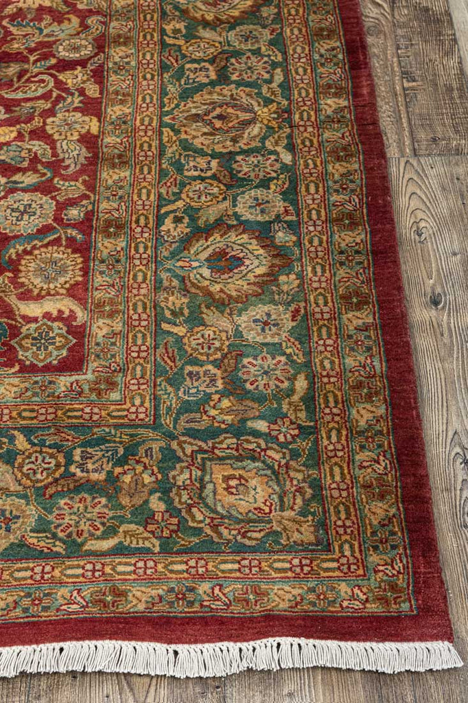 Luxury - Thewa Red Green Woolen Hand Knotted Premium Carpet