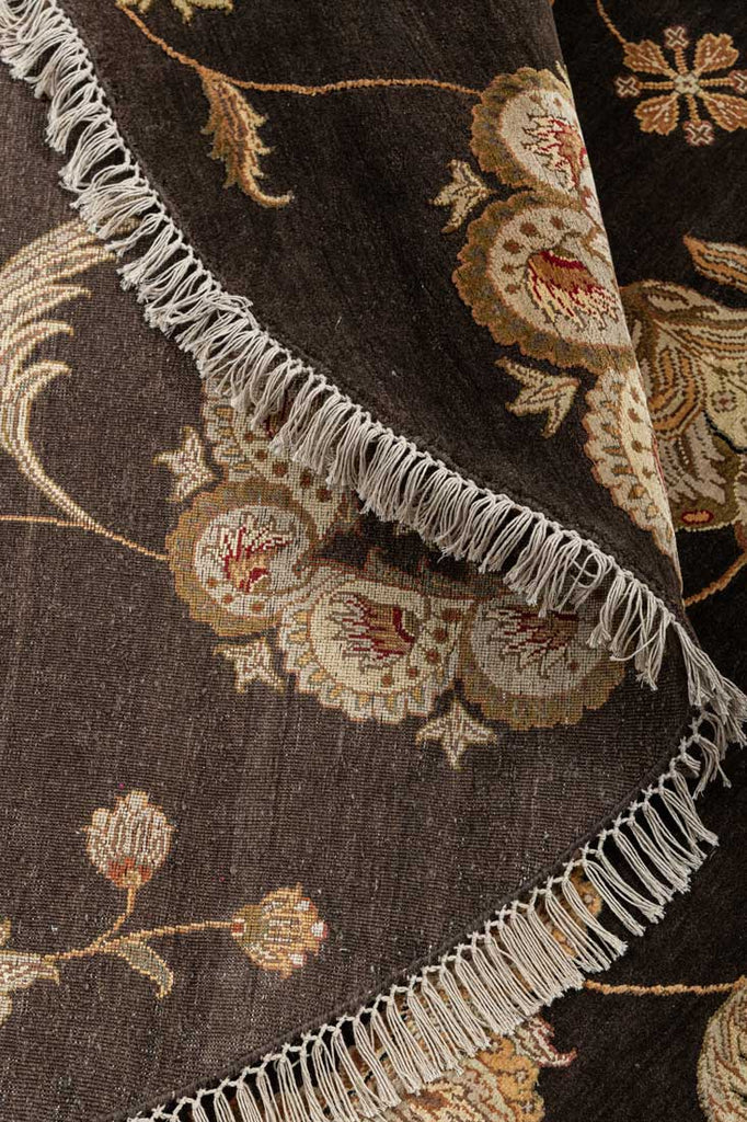 Luxury - Shell Brown Gold Wool & Silk Hand Knotted Premium Carpet