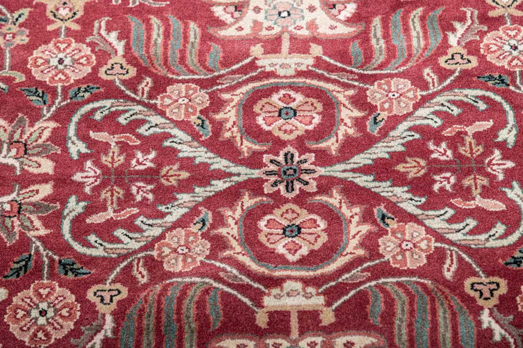 Luxury - Carnival Red Black Wool & Silk Hand Knotted Premium Carpet