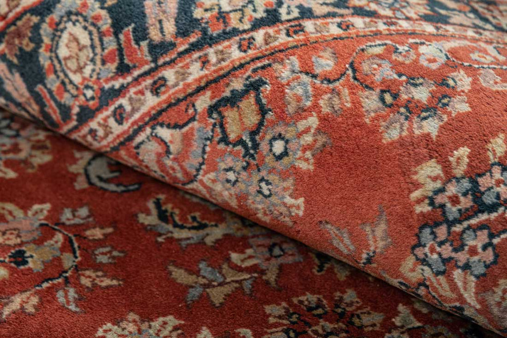 Luxury - Beetel Red Dark Blue Woolen Hand Knotted Premium Carpet