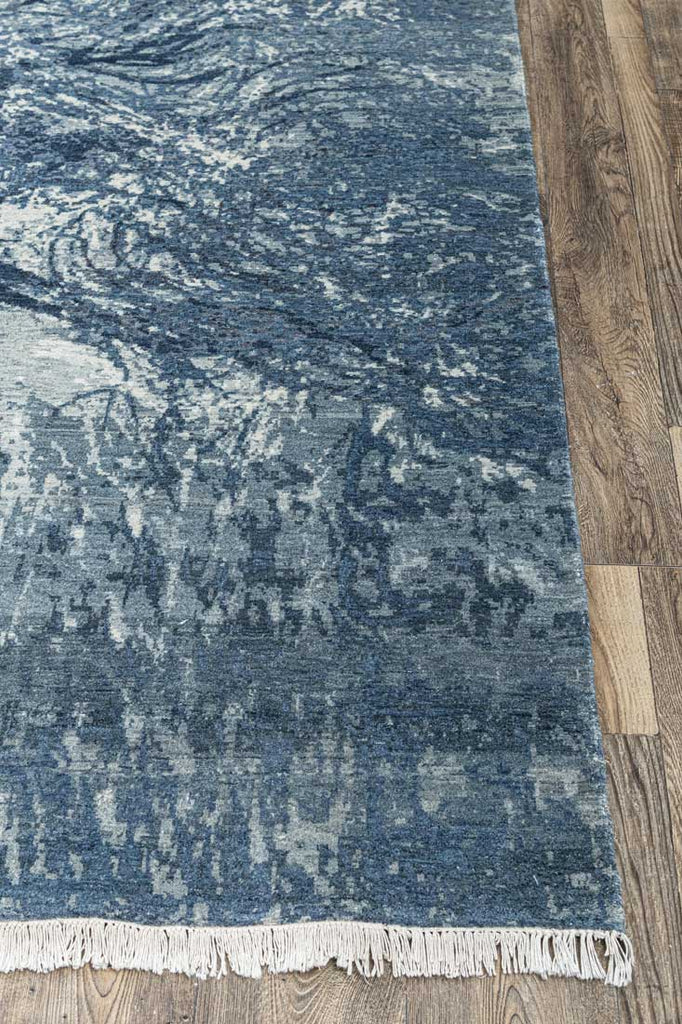 Luxury - Tree of Life Blue Grey Wool & Silk Hand Knotted Premium Carpet