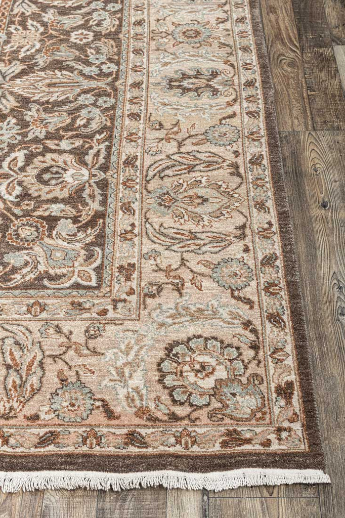 Luxury - Baoli Brown Beige Woolen Hand Knotted Premium Carpet