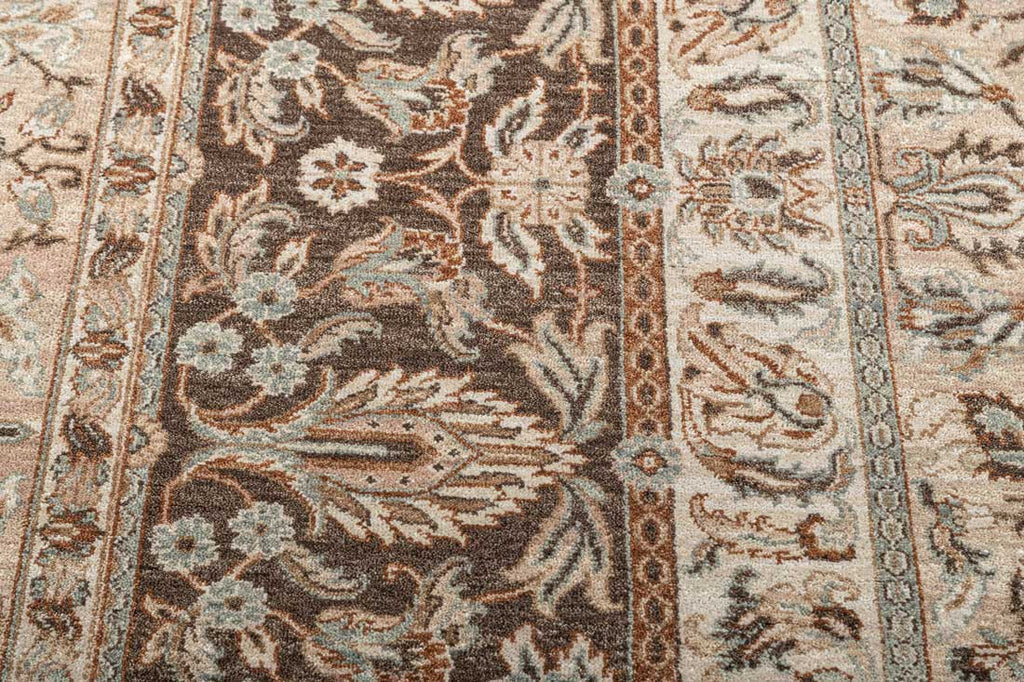 Luxury - Baoli Brown Beige Woolen Hand Knotted Premium Carpet