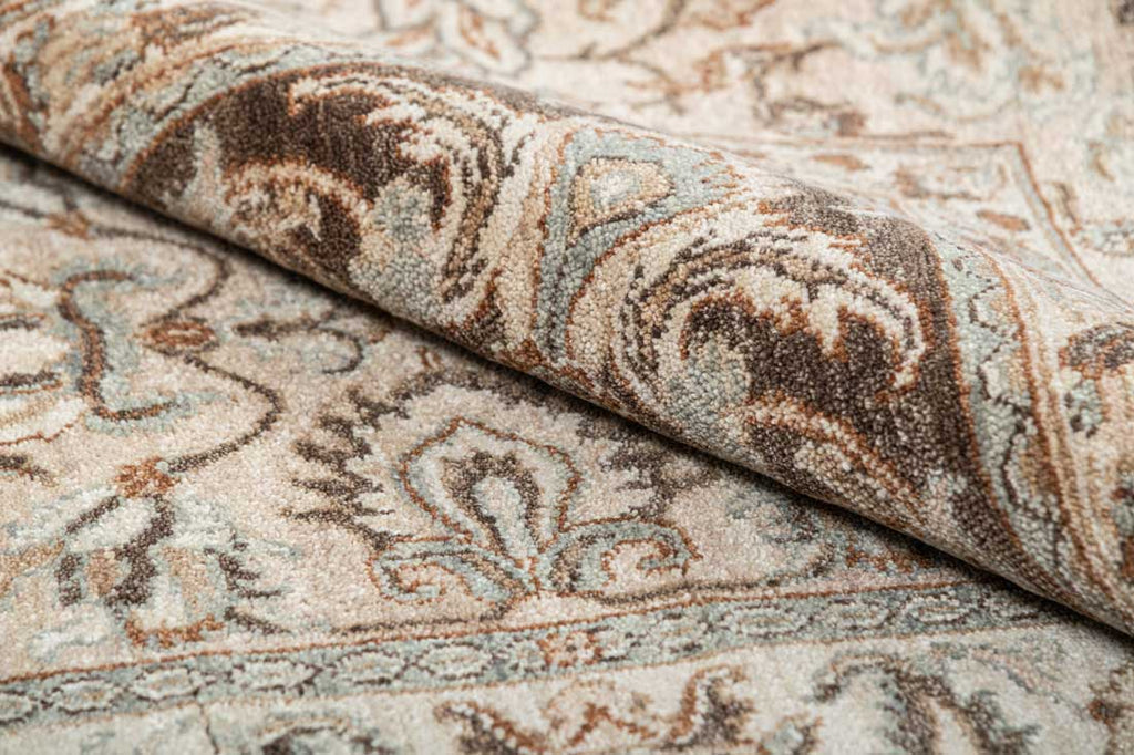 Luxury - Baoli Brown Beige Woolen Hand Knotted Premium Carpet