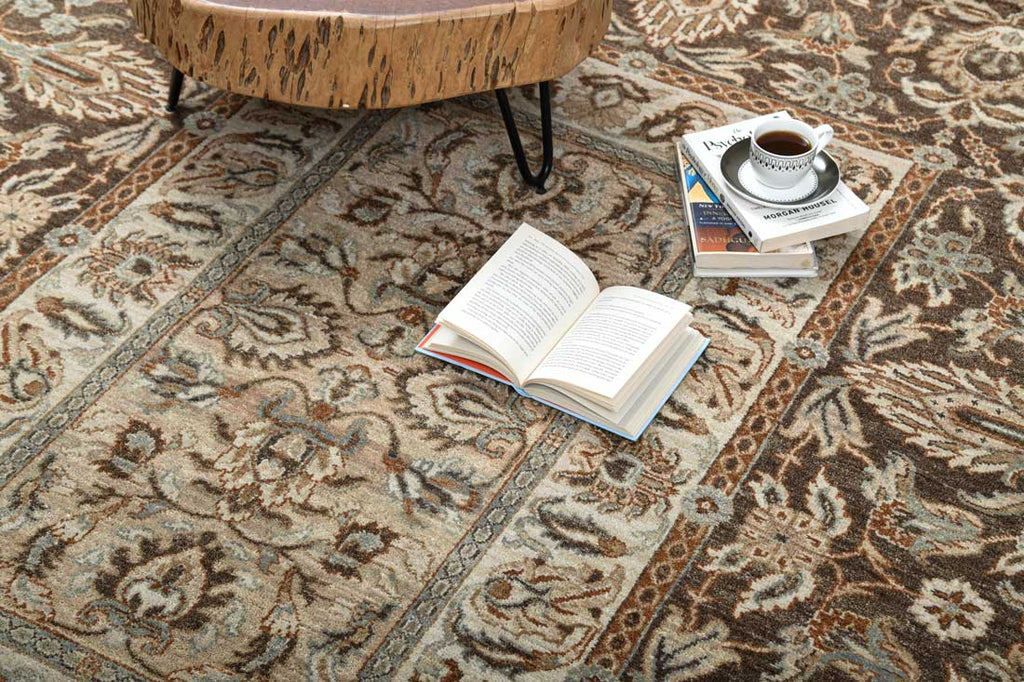 Luxury - Baoli Brown Beige Woolen Hand Knotted Premium Carpet