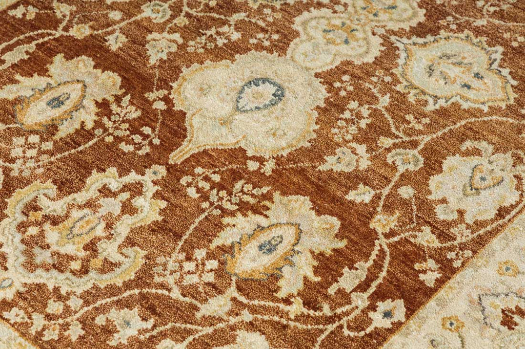 Luxury - Dancer Ivory Red New Zealand Wool Hand Knotted Premium Carpet
