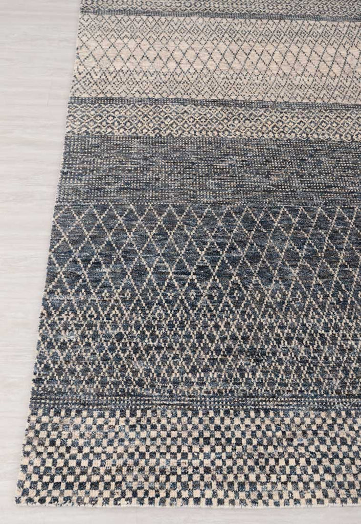 Luxury - Penni Grey Beige Wool & Bamboo Silk Hand Knotted Premium Carpet