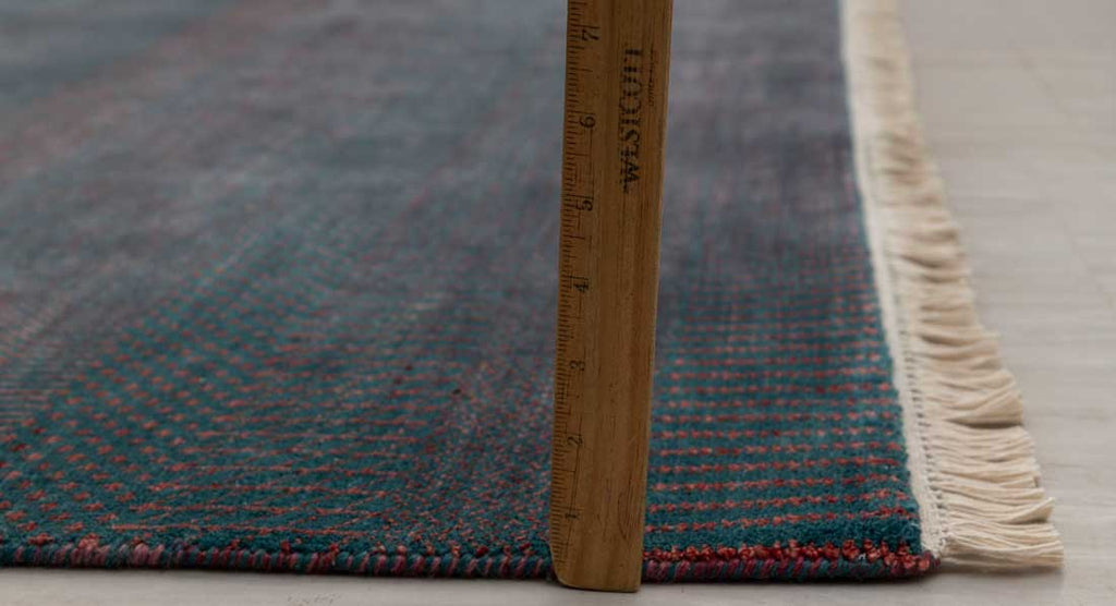 Luxury - Wild Orchid Blue Red Wool & Bamboo Silk Hand Knotted Premium Carpet