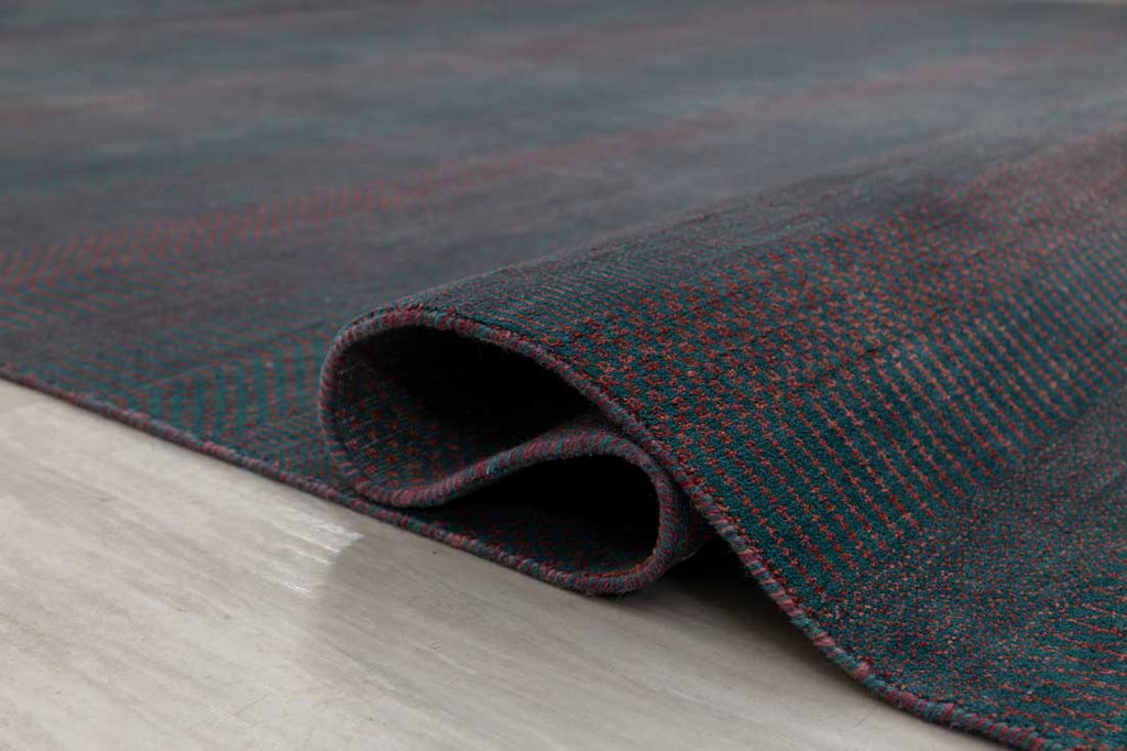 Luxury - Wild Orchid Blue Red Wool & Bamboo Silk Hand Knotted Premium Carpet