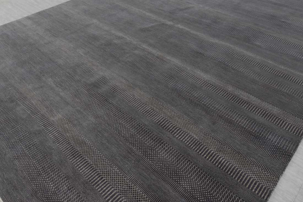 Luxury - Marble Grey Beige Wool & Bamboo Silk Hand Knotted Premium Carpet