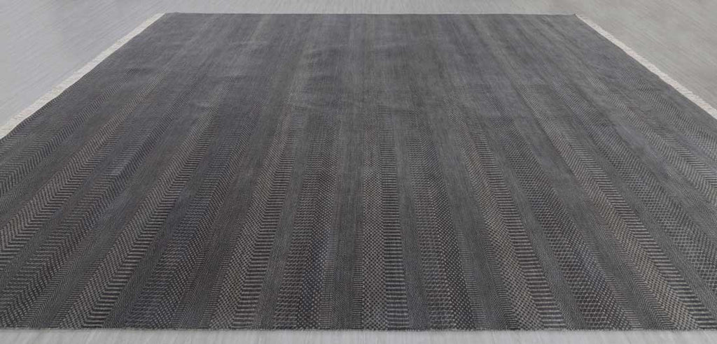 Luxury - Marble Grey Beige Wool & Bamboo Silk Hand Knotted Premium Carpet