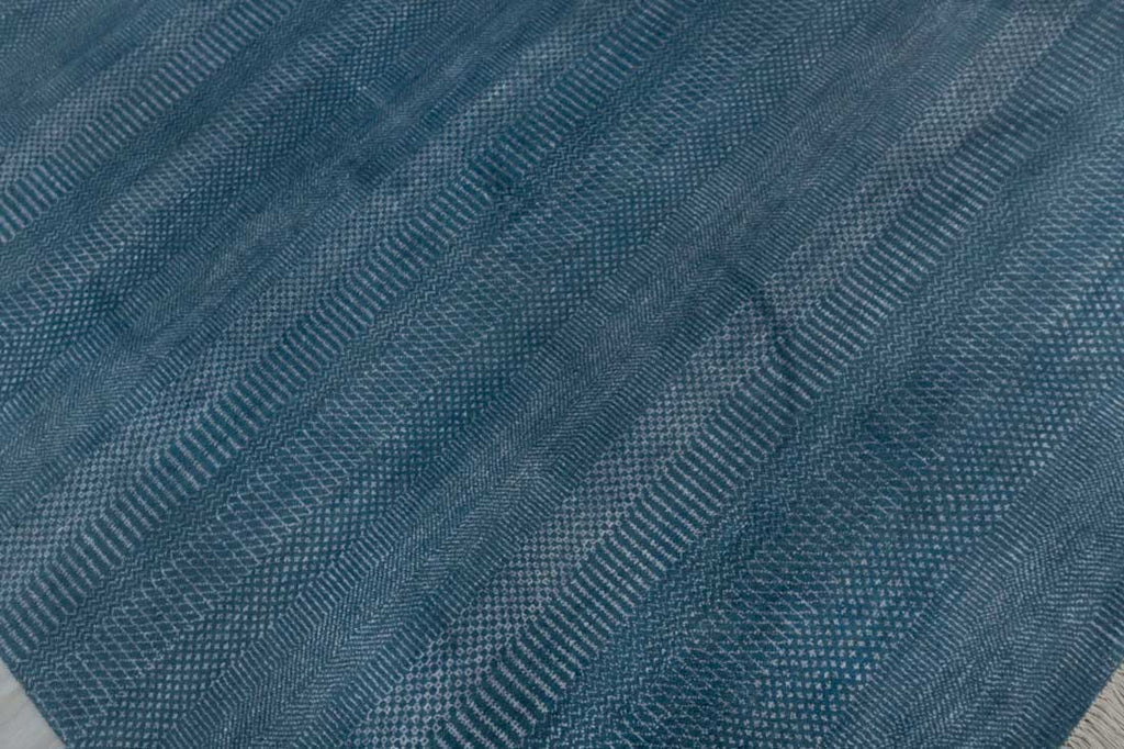 Luxury - Soho Blue Grey Wool & Bamboo Silk Hand Knotted Premium Carpet