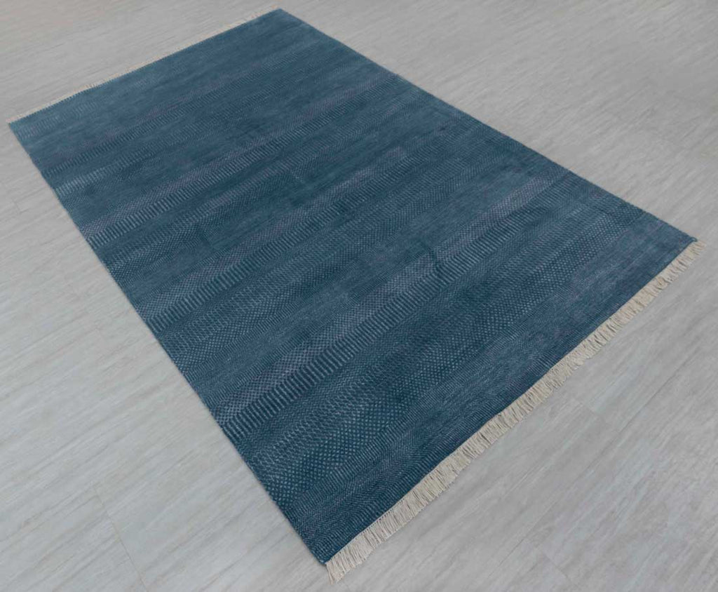 Luxury - Soho Blue Grey Wool & Bamboo Silk Hand Knotted Premium Carpet