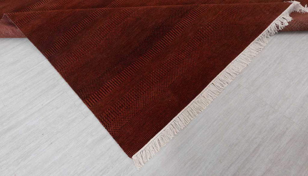 Luxury - Rosewood Red Charcoal Wool & Bamboo Silk Hand Knotted Premium Carpet