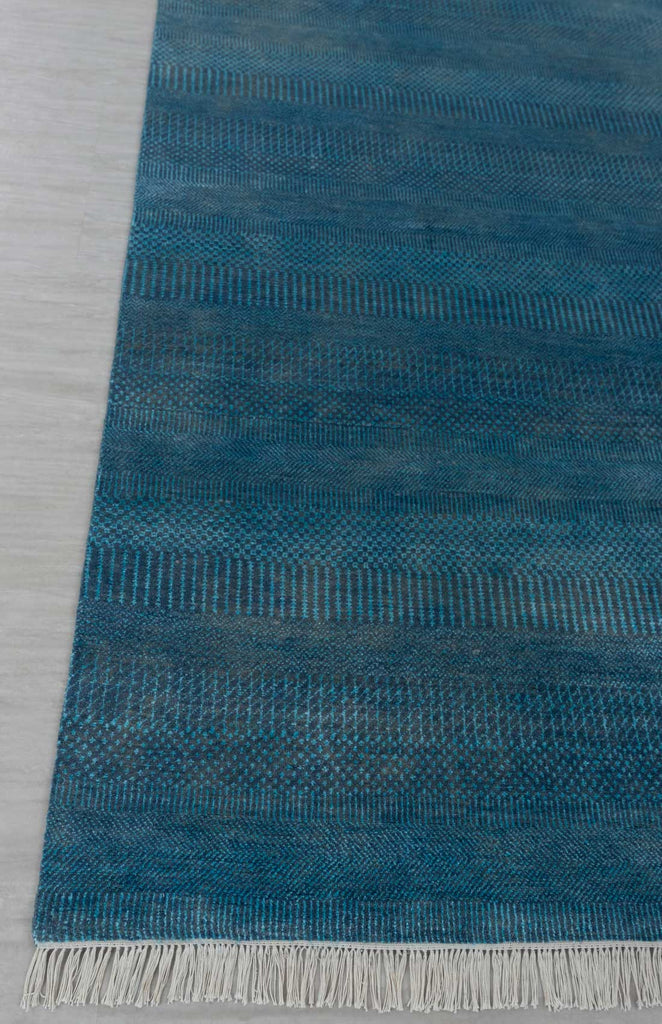 Luxury - Crissy Blue Grey Wool & Bamboo Silk Hand Knotted Premium Carpet