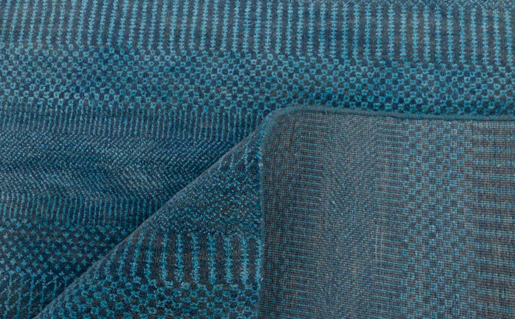 Luxury - Crissy Blue Grey Wool & Bamboo Silk Hand Knotted Premium Carpet