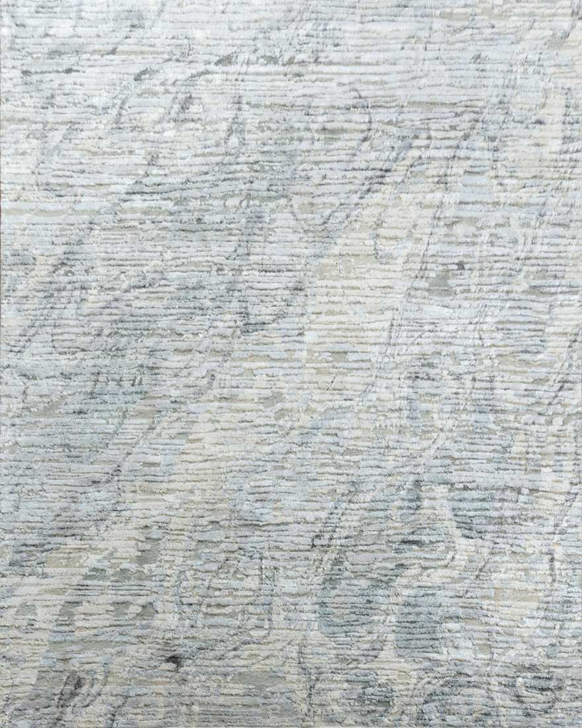 Luxury - Tribal Grey Ivory Wool & Silk Hand Knotted Premium Carpet