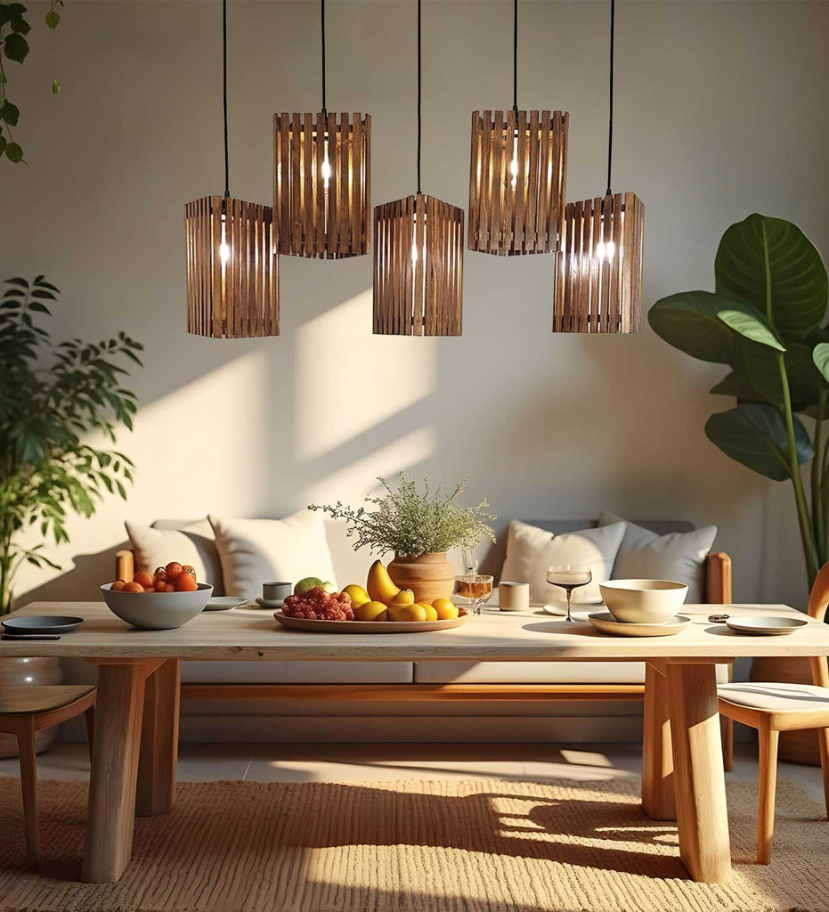 Trikona Brown 5 Series Hanging Lamp