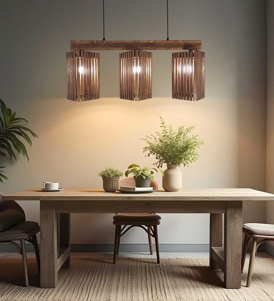 Trikona Brown 3 Series Hanging Lamp