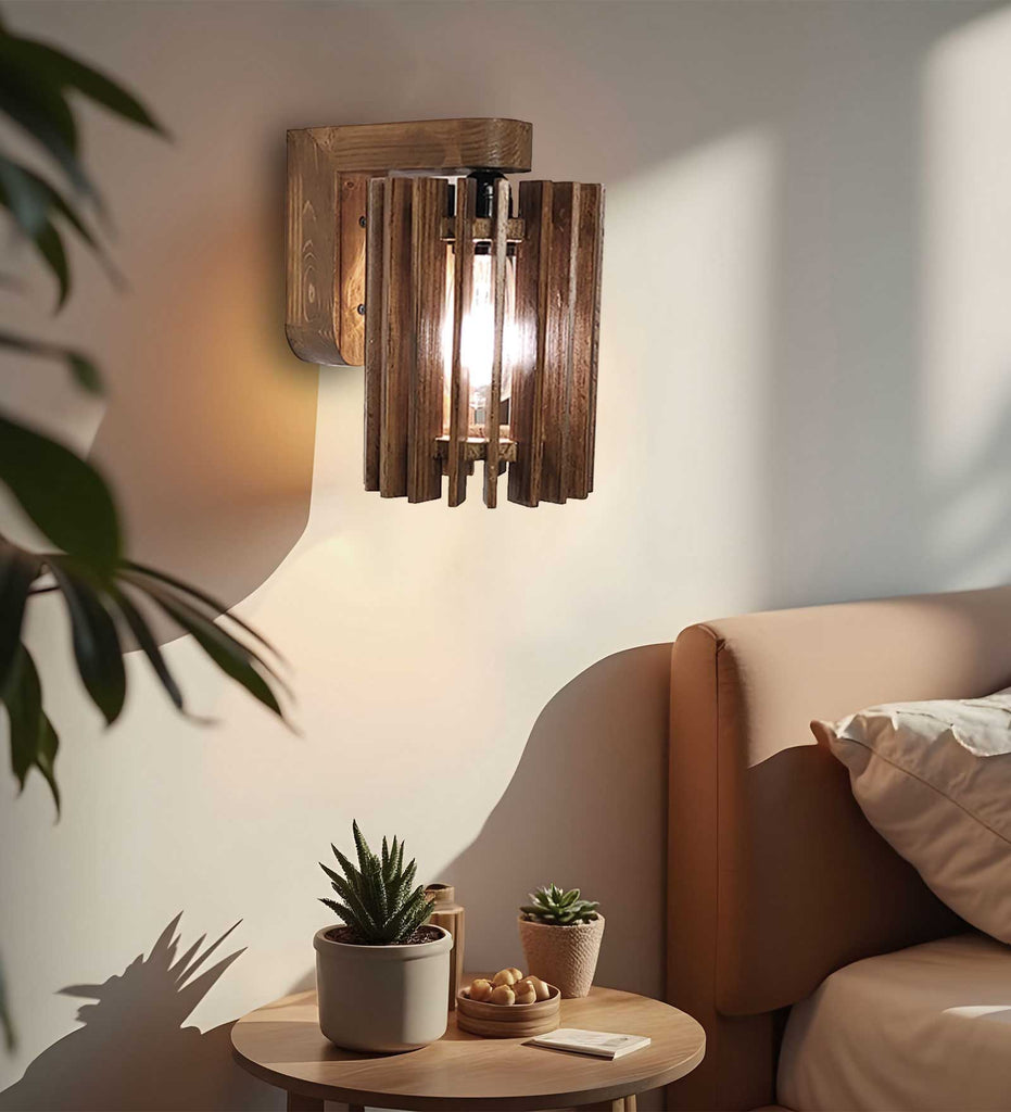 Ventus Brown Wooden Wall Light