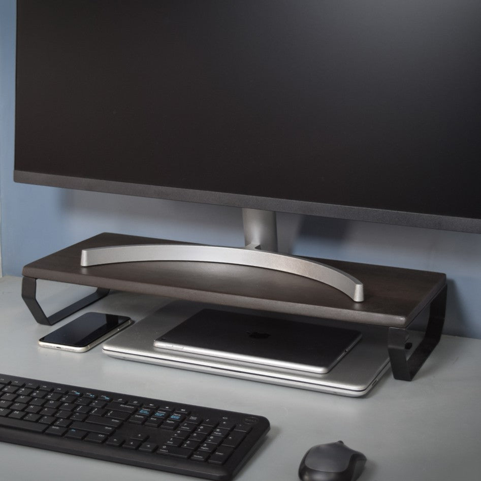 Solid Wood Charcoal Monitor Stand