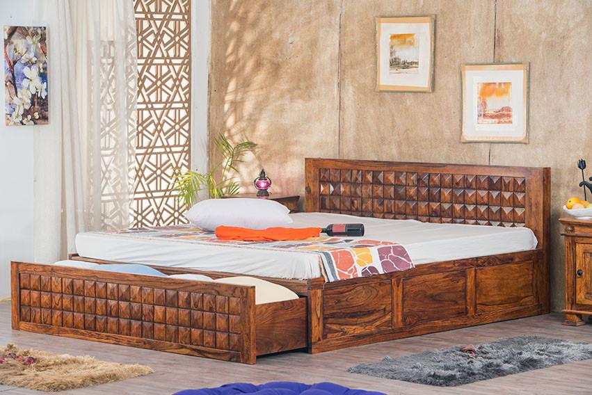 Sagwan deals bed design