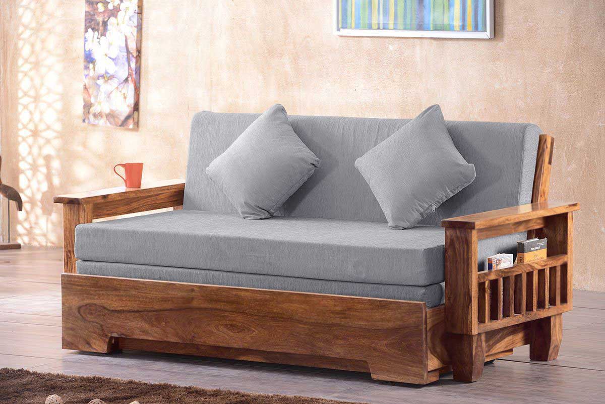 Buy Solid Wood Jodhpur Sofa cum Bed furniture made in solid wood ...