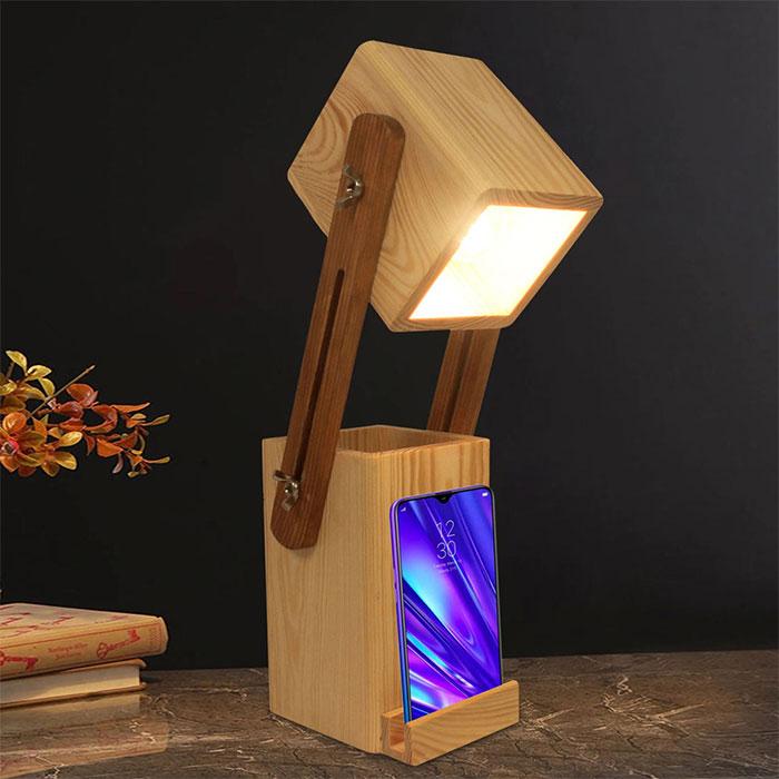 Wooden study store table lamp