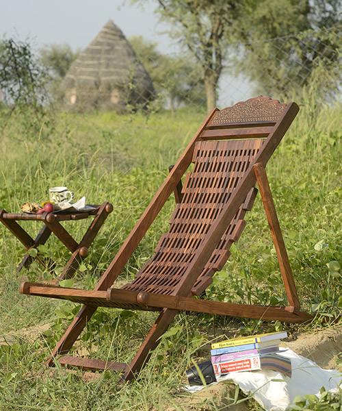 Solid Wood Garden Lean Back Chair